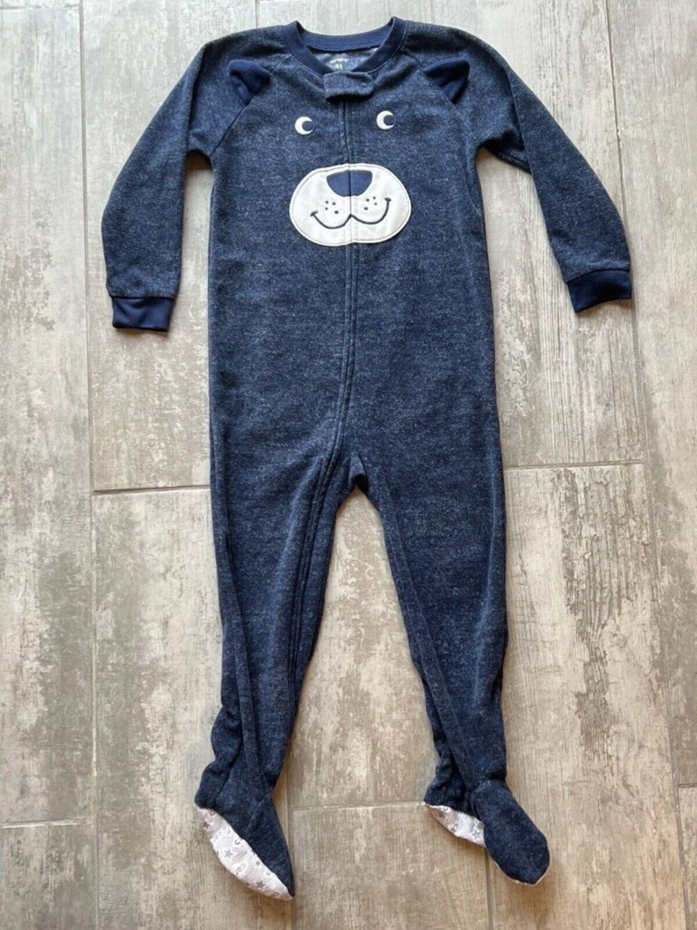 Girl Boy Fleece One Piece Zip Pajamas Pjs Footie Footed Sleeper Bear Cozy 4T